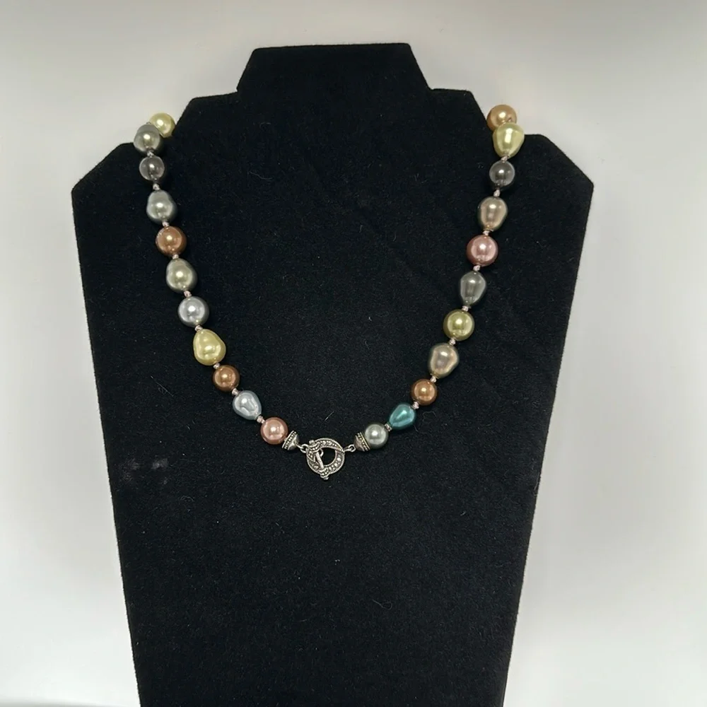 Elegant 925 Silver Real Exquisite Pearls Necklace